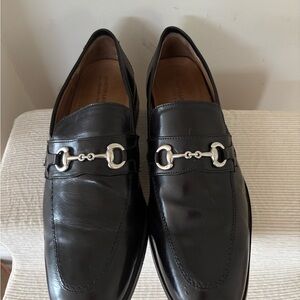 Johnston & Murphy Black Leather Slip-On Loafers